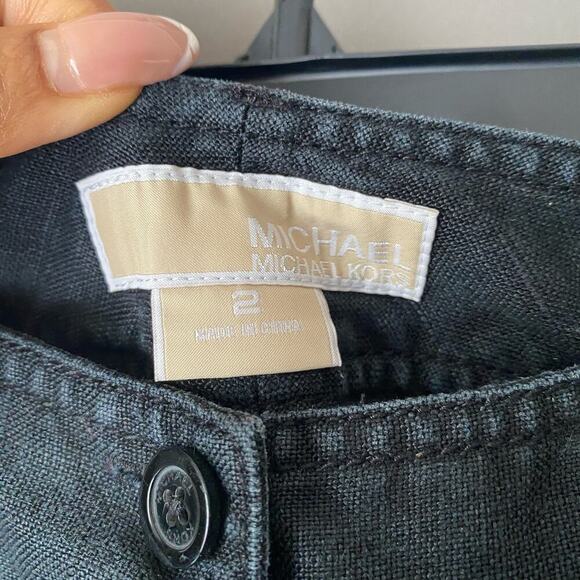 Michael Kors sz 2 black 100% black capri cargo pants NWOT - Picture 5 of 8